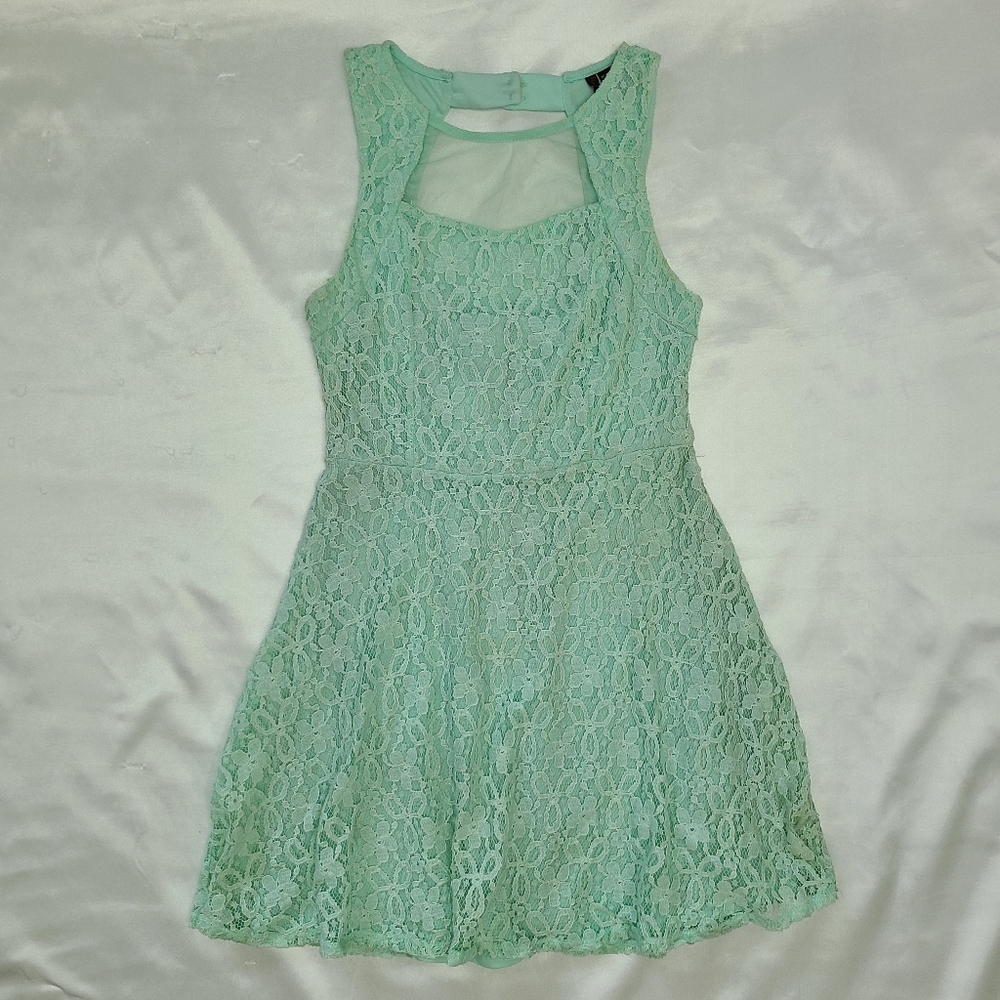 Fire Los Angeles Teal Lace Dress - Size Small